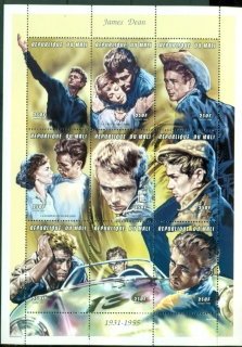 Mali-1998-Entertainers-James-dean-250f-sheetlet-MLH