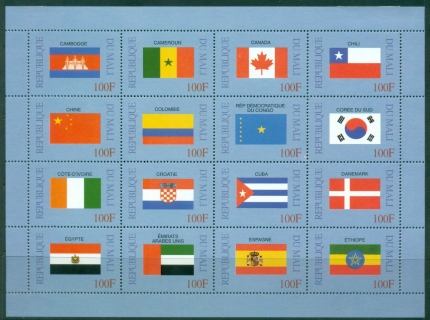 Mali-1999-Flags-of-the-World-100f-sheetlet-MLH_1