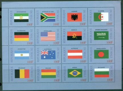 Mali-1999-Flags-of-the-World-100f-sheetlet-MLH_2