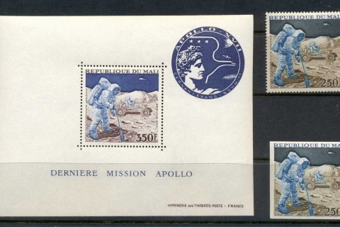 Mali-1973-Apollo 17 Moon Mission + MS + IMPERF