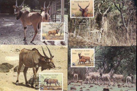 Mali-1986-WWF Giant Eland 4xMaxicard