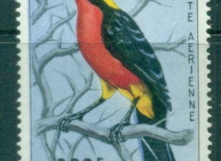 Mali-1960-Birds-Barbary-Shrike-500f-Opt-Republique