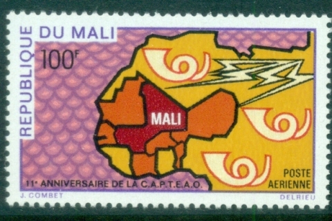 Mali-1970-CAPTEO Postal Union, Map