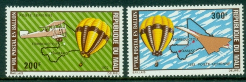 Mali-1972-First-Postal-Balloon-Flight-in-Mali-MUH