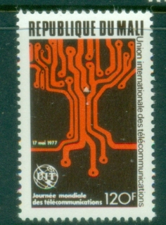 Mali-1977-World-telecommunications-day-MUH