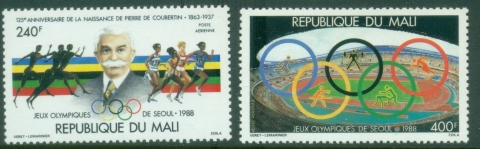 Mali-1988-Pierre-de-Coubertin-Olympics-MUH
