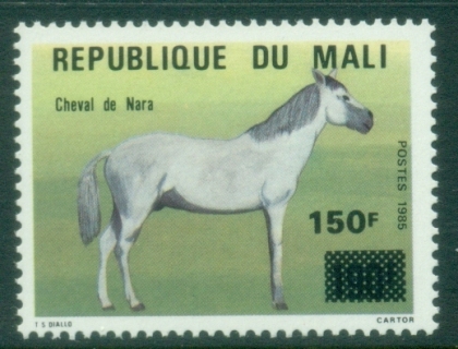 Mali-1992-Surcharges-150f-on-190f-Horse-MUH
