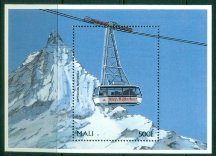 Mali-1996-Historic-Railways-Cable-car-MS-MUH