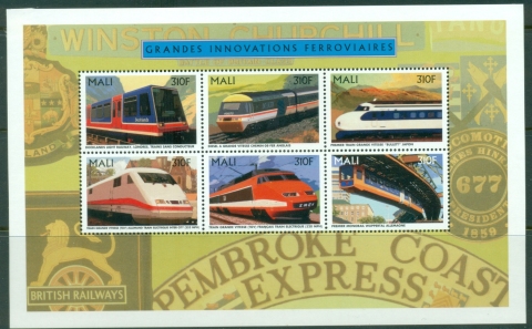 Mali-1996-Historic-Trains-Innovations-310f-MS-MLH