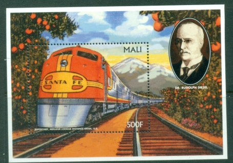 Mali-1996-History-of-Trains-Superchief-MS-MUH