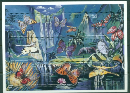 Mali-1997-Insects-Butterflies-150f-MS-MUH