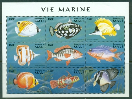 Mali-1997-Marine-Life-150f-sheetlet-MLH
