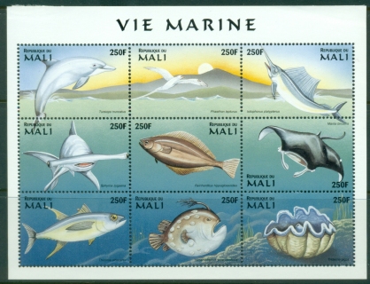Mali-1997-Marine-Life-250f-sheetlet-MLH