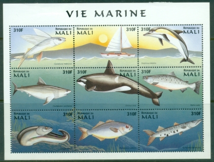 Mali-1997-Marine-Life-310f-sheetlet-MLH