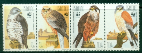 Malta-1991-WWF-Birds-of-Prey-MUH Malta-1991-WWF-Birds-of-Prey-MUH