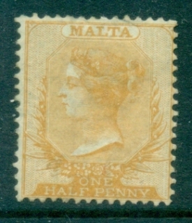 Malta-1863-80-QV-Queen-Victoria-yellow-buff-½d-MNG