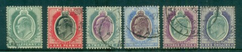 Malta-1903-04-KEVII-King-Edward-VII-Assorted-no-4d-FU