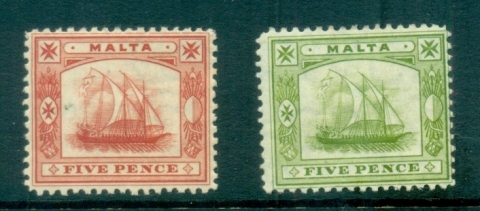 Malta-1904-11-Ancient-Galley-olive-green