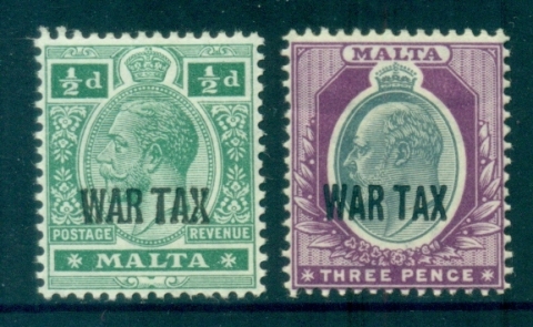 Malta-1918-KGV-War-Tax-MLH