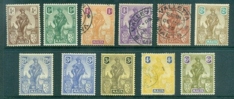 Malta-1922-26-Allegory-Malta-Asst-MLH-FU