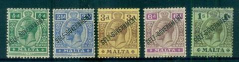 Malta-1922-KGV-Opt-Self-Government-Asst-Wmk-Fisc-U-MLH