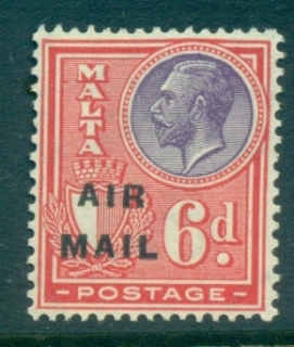 Malta-1928-KGV-Opt-Airmail-6d-MLH