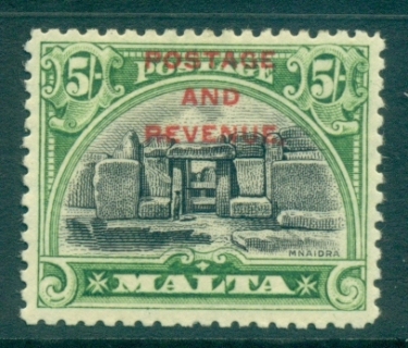 Malta-1928-Ruins-at-Mnaidra-5-Opt-Postage-Revenue-MLH