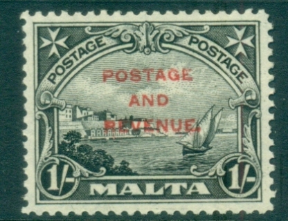 Malta-1928-Valetta-Harbour-1-Opt-Postage-Revenue-MLH