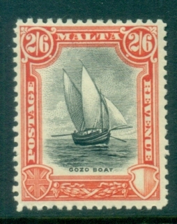 Malta-1930-Gozo-Fishing-Boat-2-6d-MLH