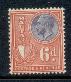 Malta-1930-KGV-Portrait-Postage-revenue-6d-MUH