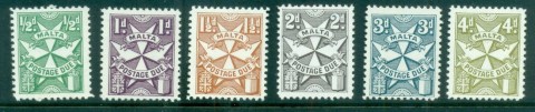 Malta-1953-57-Postage-Dues-chalky-paper-MLH