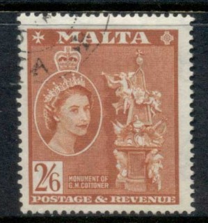 Malta-1956-57-QEII-Pictorial-2-6d-FU