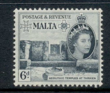 Malta-1956-57-QEII-Pictorial-6d-MLH