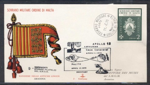 Malta-1970-Sovereign-Military-Order-Apollo-13-Launching-FDC