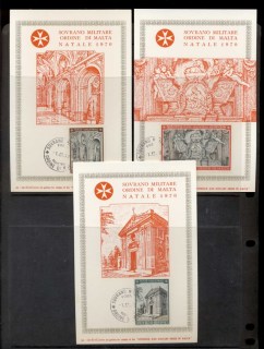 Malta-1970-Sovereign-Military-Order-Buildings-3x-Maxicards