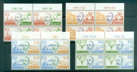 Malta-1974-Centenary-of-UPU-Blk-4-MUH-lot76403