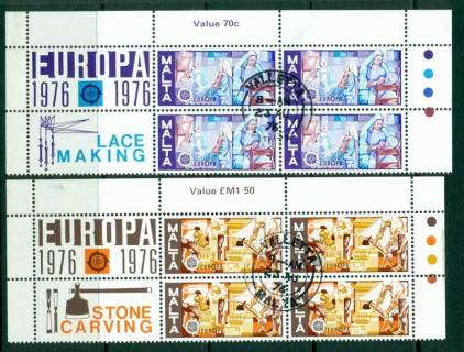 Malta-1976-Europa-Block-4-labels-FU-Lot16426