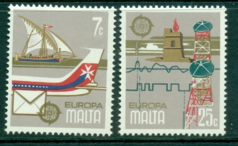 Malta-1979-EUROPA-Stamps-Post-Telecommunications-MUH