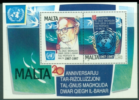 Malta-1987-The-20th-Anniversary-of-the-UN-Resolution-on-Peaceful-use-of-Marine-Research-MS-MUH