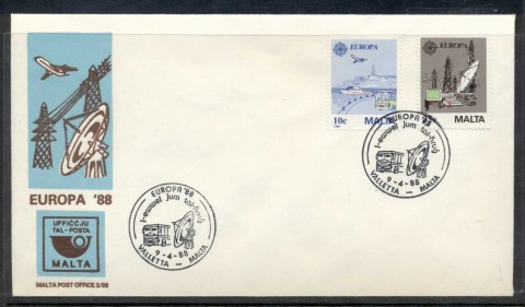 Malta-1988-Europa-Transport-Communication-FDC