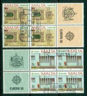 Malta-1990-Europa-Block-4-labels-FU-Lot16425