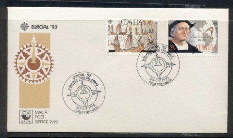 Malta-1992-Europa-Columbus-Discovery-of-America-FDC