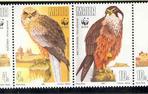 Malta-1991 WWF Birds of Prey