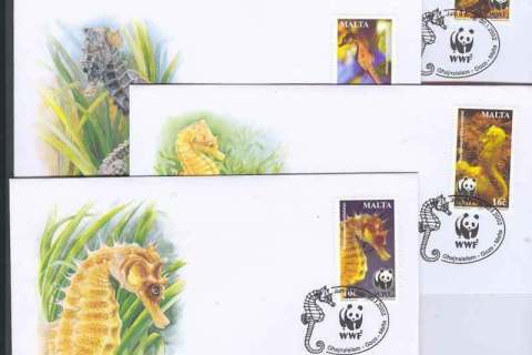 Malta-2002 WWF Seahorses FDCs