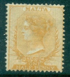 Malta-1863-80-QV-Queen-Victoria-yellow-buff-½d-MNG