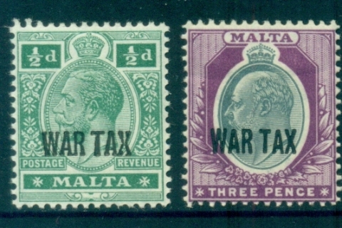 Malta-1918-KGV-War-Tax-MLH