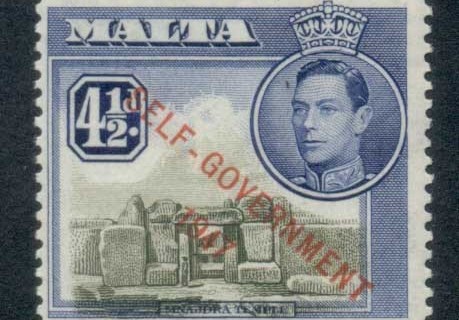 Malta-1953-KGVI-Pictorial-Opt-Self-Government-4-5d-MLH
