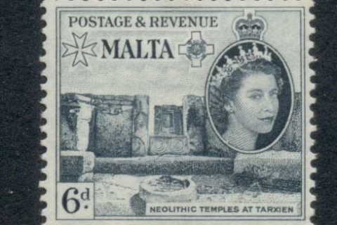Malta-1956-57-QEII-Pictorial-6d-MLH