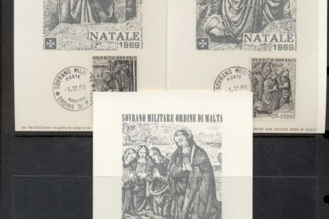 Malta-1967-Sovereign-Military-Order-Xmas-3x-Maxicards
