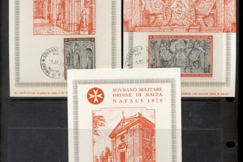 Malta-1970-Sovereign-Military-Order-Buildings-3x-Maxicards